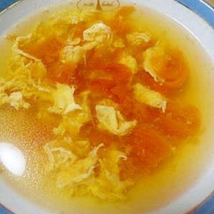簡単で美味しい♪卵とトマトのスープ